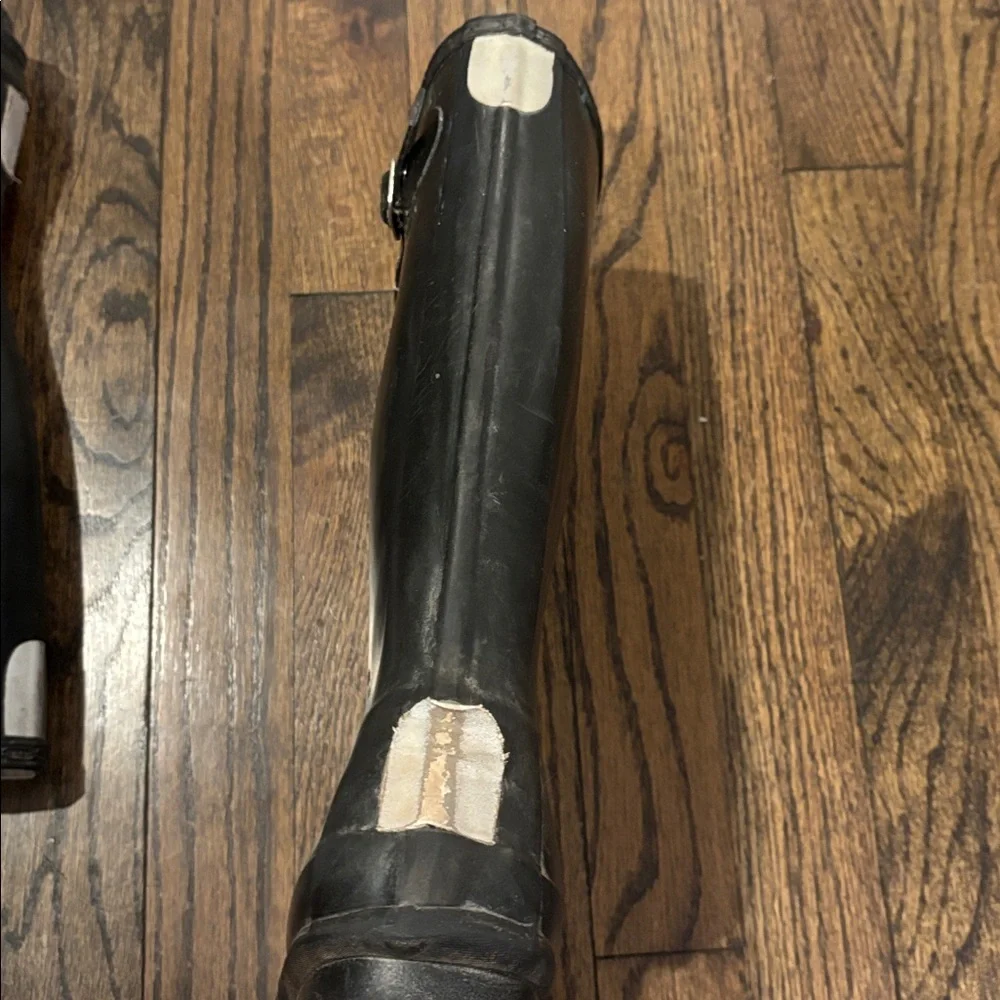 Hunter original Black Gloss Knee-High Rain Boots with Buckle size 4M/5F